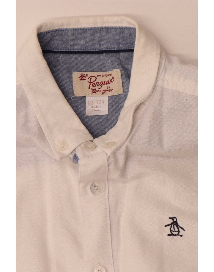 Penguin Boys Short Sleeve Shirt 12-13 Years White