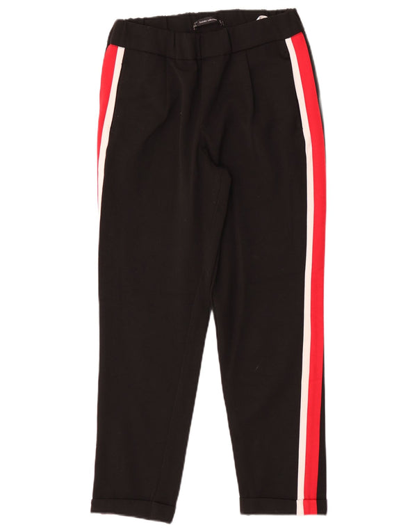 Zara Womens Tracksuit Trousers Small Black Colourblock Polyester