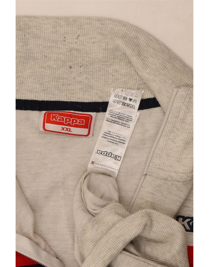 Kappa Mens Tracksuit Top Jacket 2XL Grey Colourblock Polyester