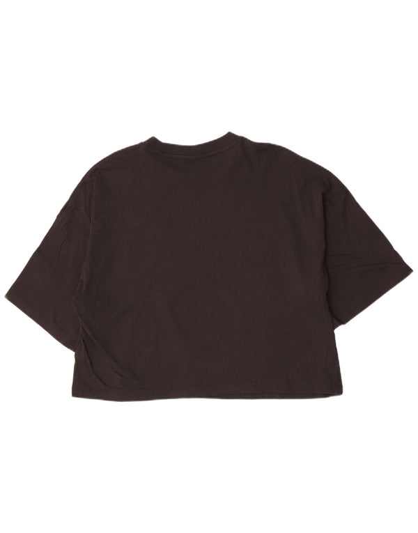 Puma Womens Crop T-Shirt Top UK 16 Large Black Cotton