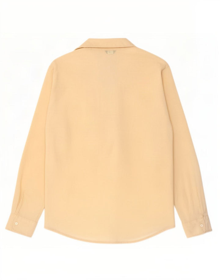 Benetton Womens See Through Shirt Blouse IT 42 Medium Beige Polyester