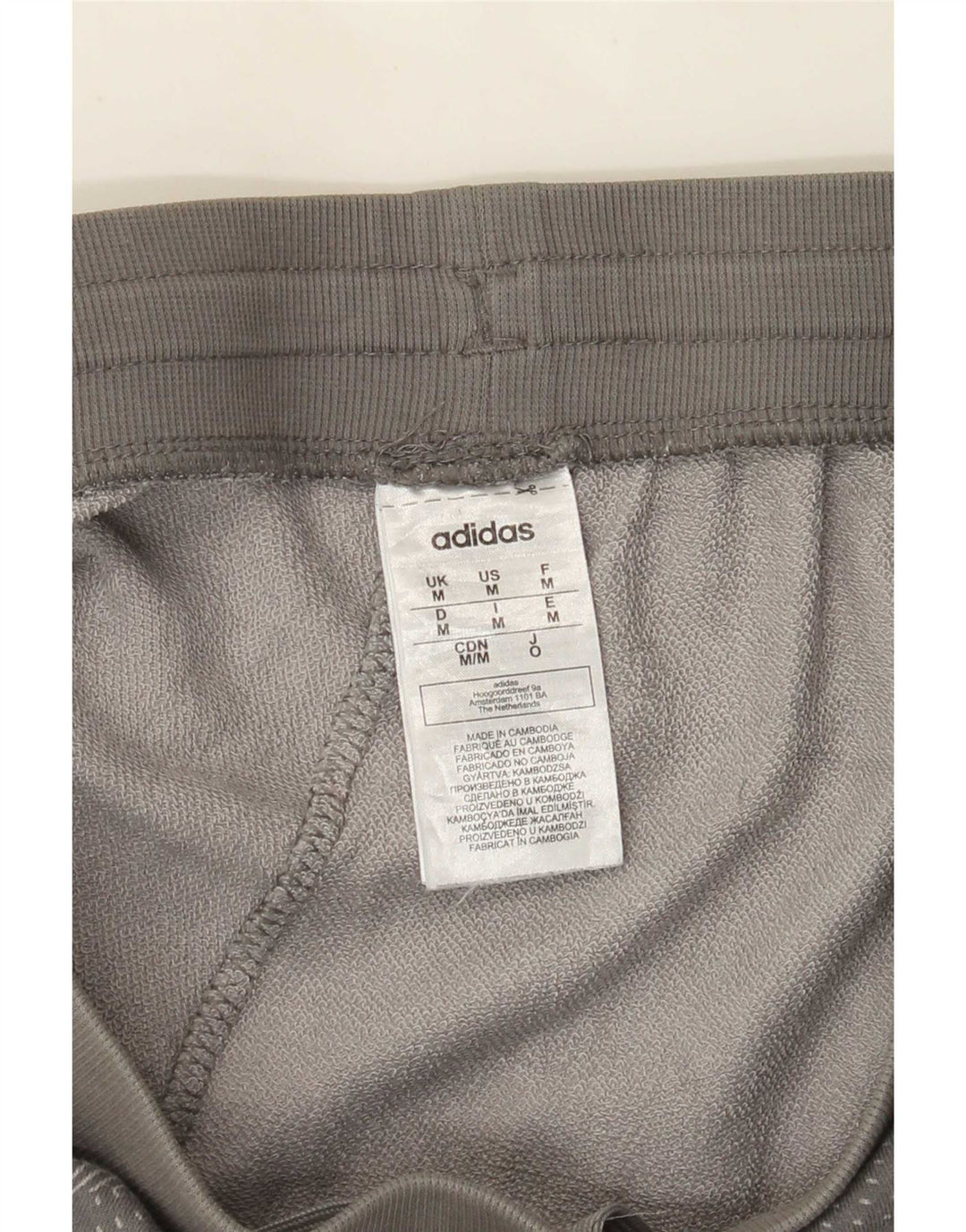 Adidas Mens Sport Shorts Medium  Grey Geometric Cotton