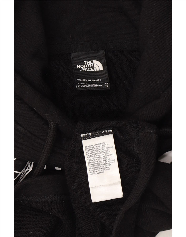 THE NORTH FACE Womens Oversized Crop Graphic Hoodie Jumper UK 6 XS Black