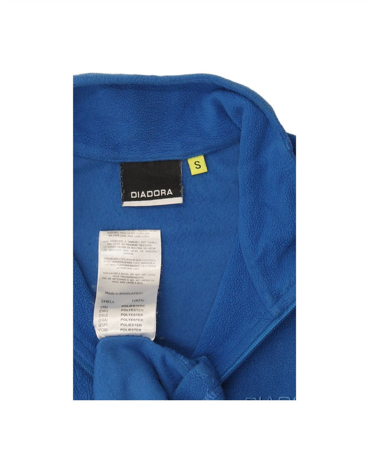 DIADORA Mens Zip Neck Fleece Jumper Small Blue Polyester Vintage Diadora and Second-Hand Diadora from Messina Hembry 
