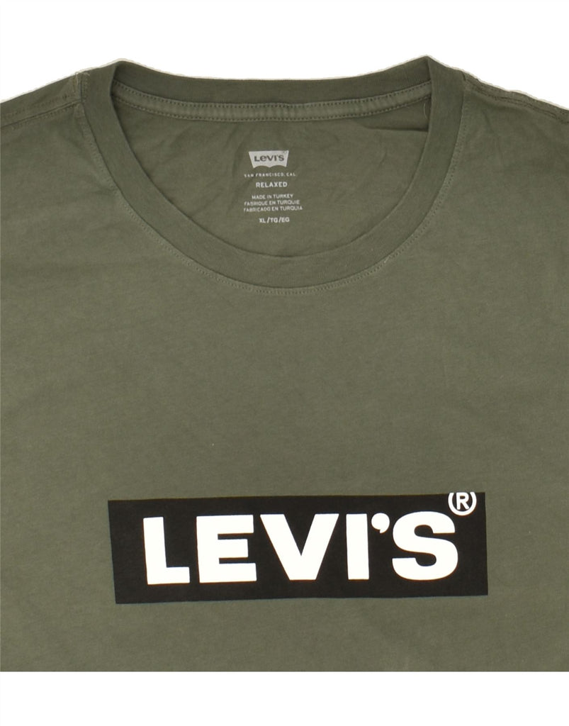 LEVI'S Mens Relaxed Fit Graphic T-Shirt Top XL Khaki Cotton | Vintage Levi's | Thrift | Second-Hand Levi's | Used Clothing | Messina Hembry 