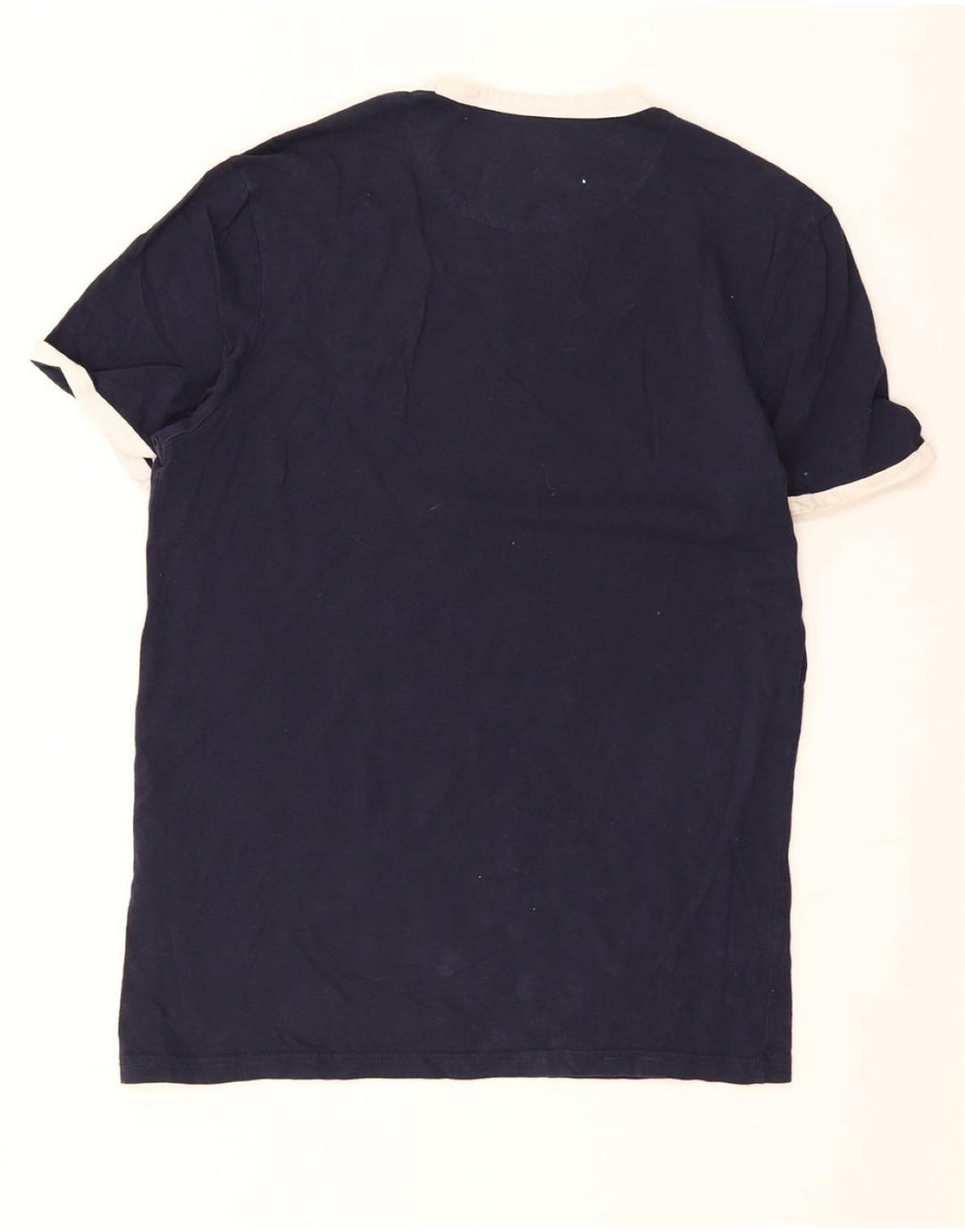 LYLE & SCOTT Mens T-Shirt Top Small Navy Blue Cotton