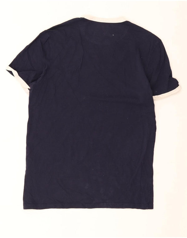 LYLE & SCOTT Mens T-Shirt Top Small Navy Blue Cotton