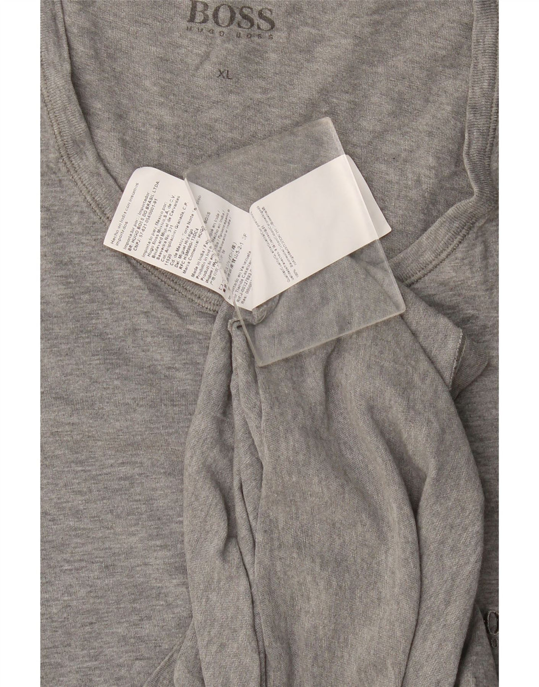 Hugo Boss Mens T-Shirt Top XL Grey Cotton