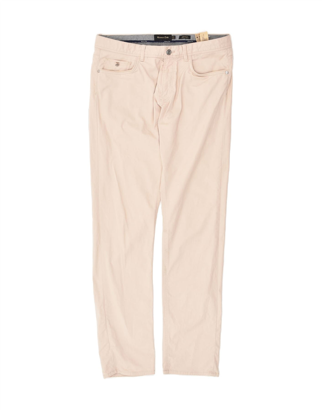 MASSIMO DUTTI Womens Casual Fit Slim Casual Trousers W32 L32 Beige Cotton | Vintage Massimo Dutti | Thrift | Second-Hand Massimo Dutti | Used Clothing | Messina Hembry 