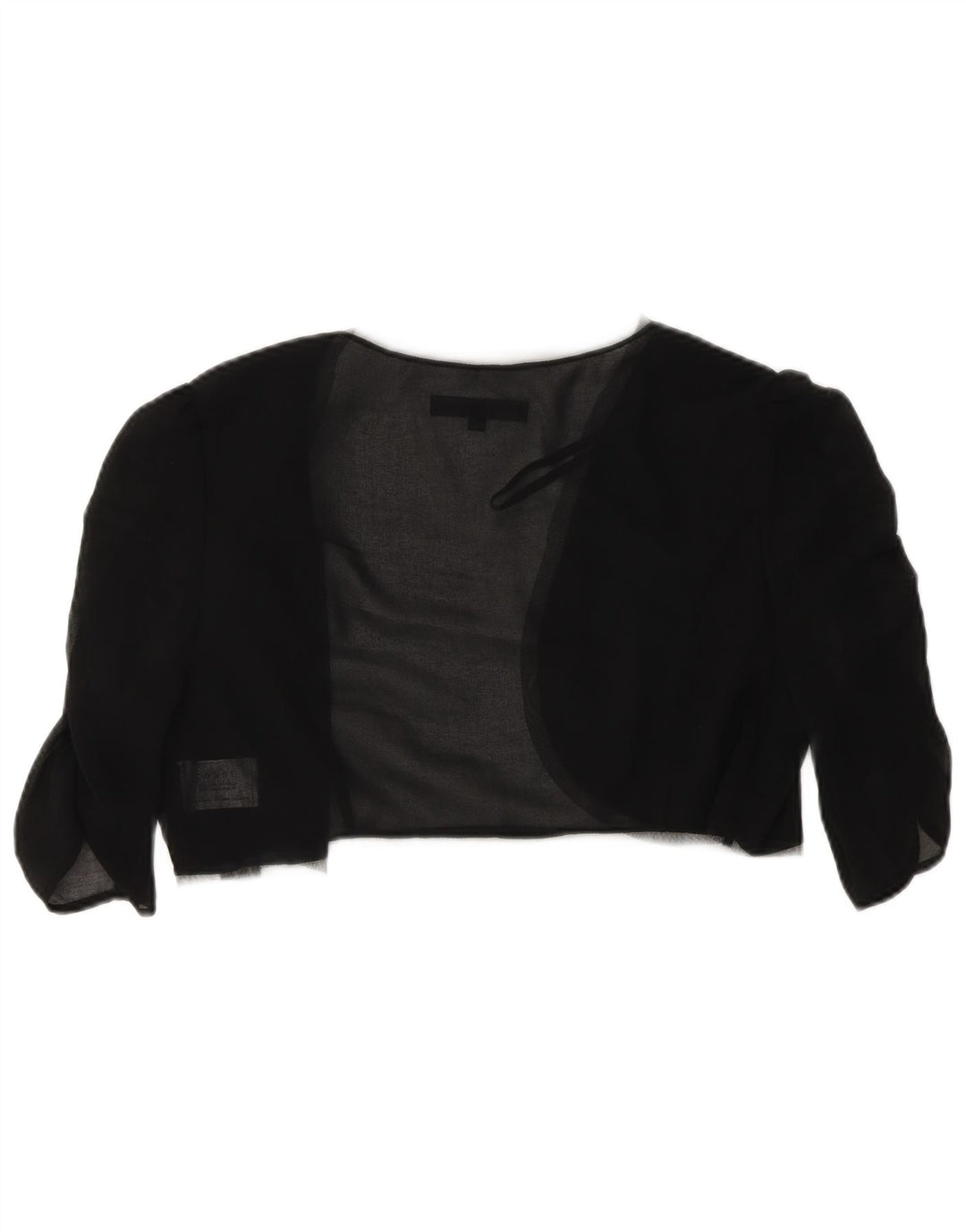 Coast Womens 3/4 Sleeve See Through Bolero Top UK 14 Medium Black Polyester
