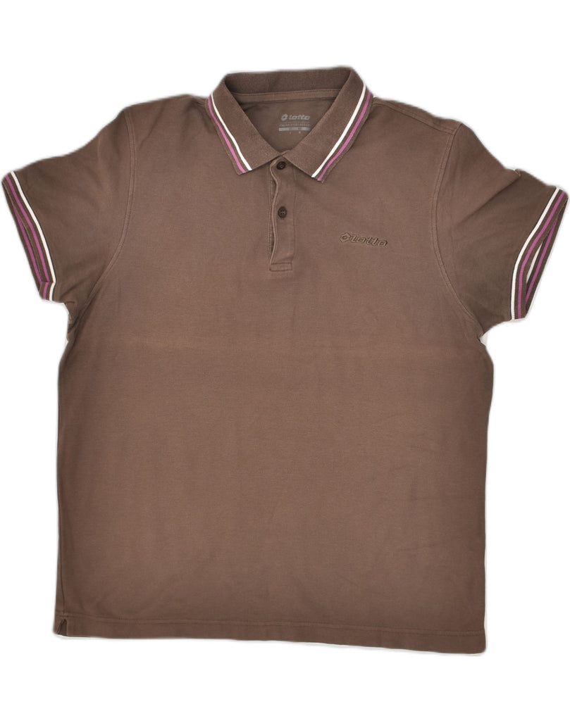 LOTTO Mens Polo Shirt Medium Brown Cotton | Vintage Lotto | Thrift | Second-Hand Lotto | Used Clothing | Messina Hembry 