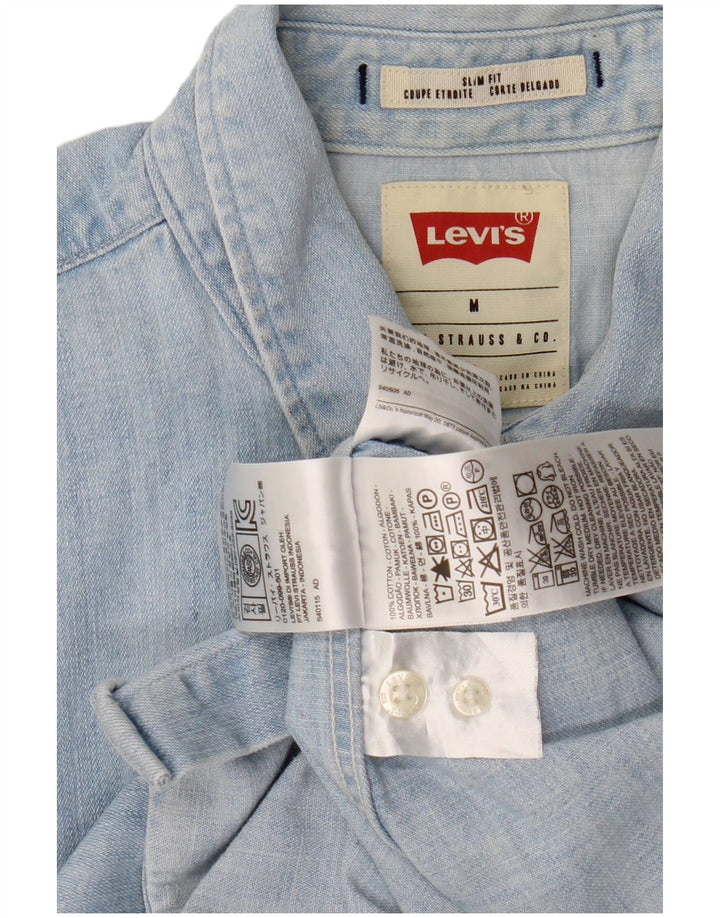 LEVI'S Mens Slim Fit Denim Shirt Medium Blue Cotton