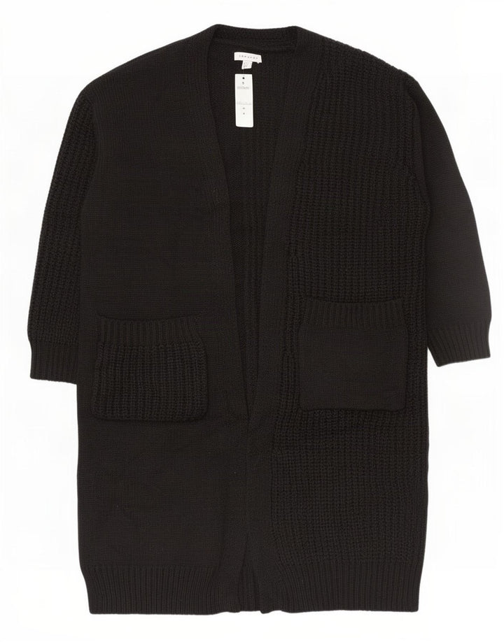 Topshop Womens Oversized Longline Cardigan Sweater EU 36/38 Small Black