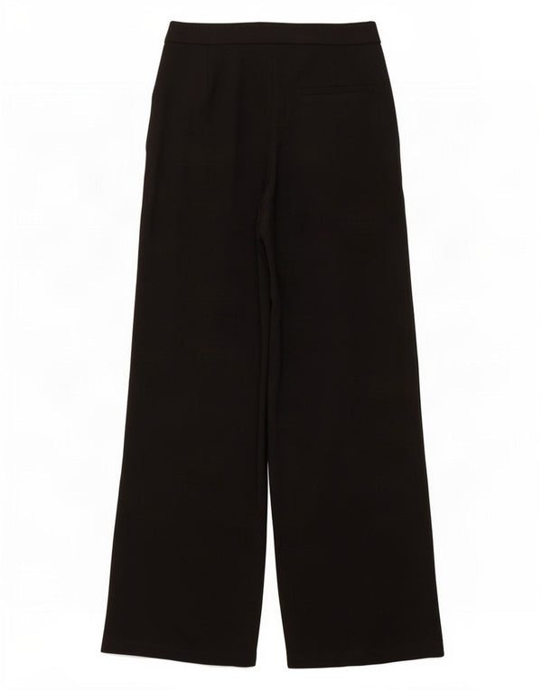 Zara Womens High Waist Wide Leg Trousers UK 8 Small W26 L30 Black Polyester