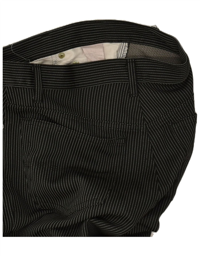 SISLEY Womens Slim Casual Trousers IT 42 Medium W28 L27 Black Pinstripe | Vintage Sisley | Thrift | Second-Hand Sisley | Used Clothing | Messina Hembry 