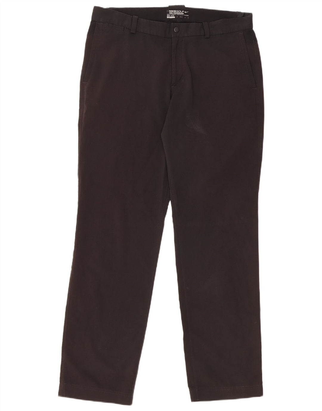Nike Mens Dri Fit Slim Chino Trousers W34 L30 Black Polyester