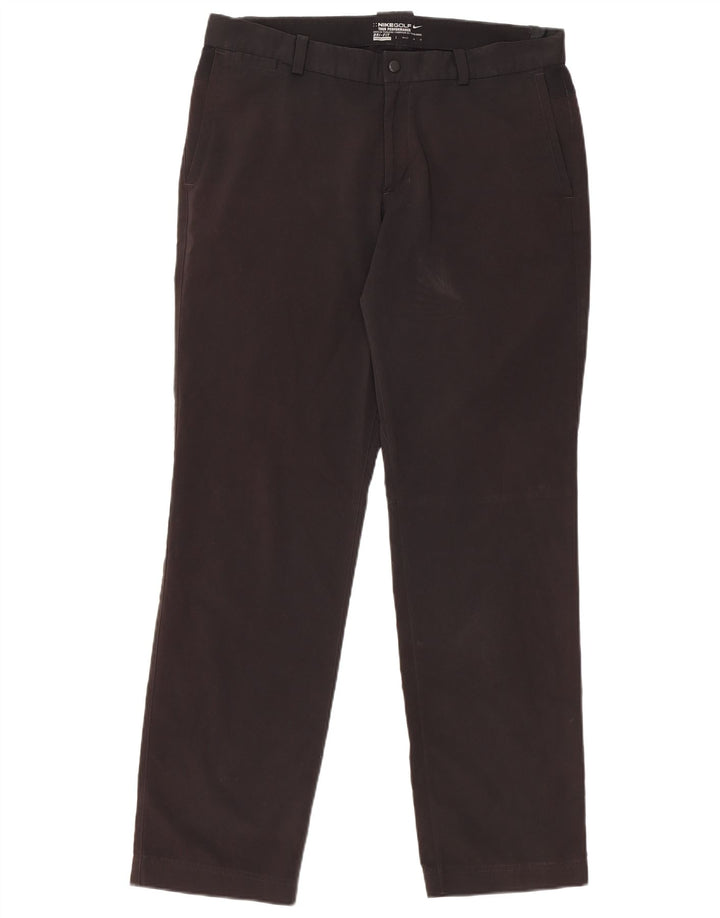 Nike Mens Dri Fit Slim Chino Trousers W34 L30 Black Polyester