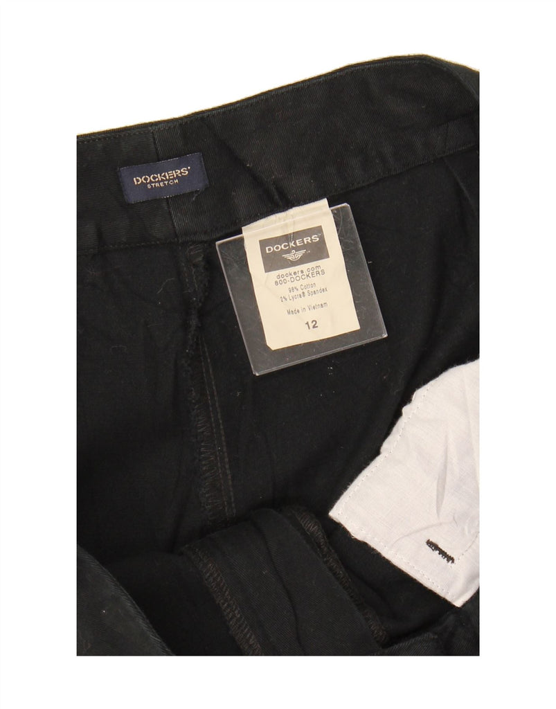 DOCKERS Womens Straight Cropped Trousers US 12 Large W32 L24 Black Cotton Vintage Dockers and Second-Hand Dockers from Messina Hembry 