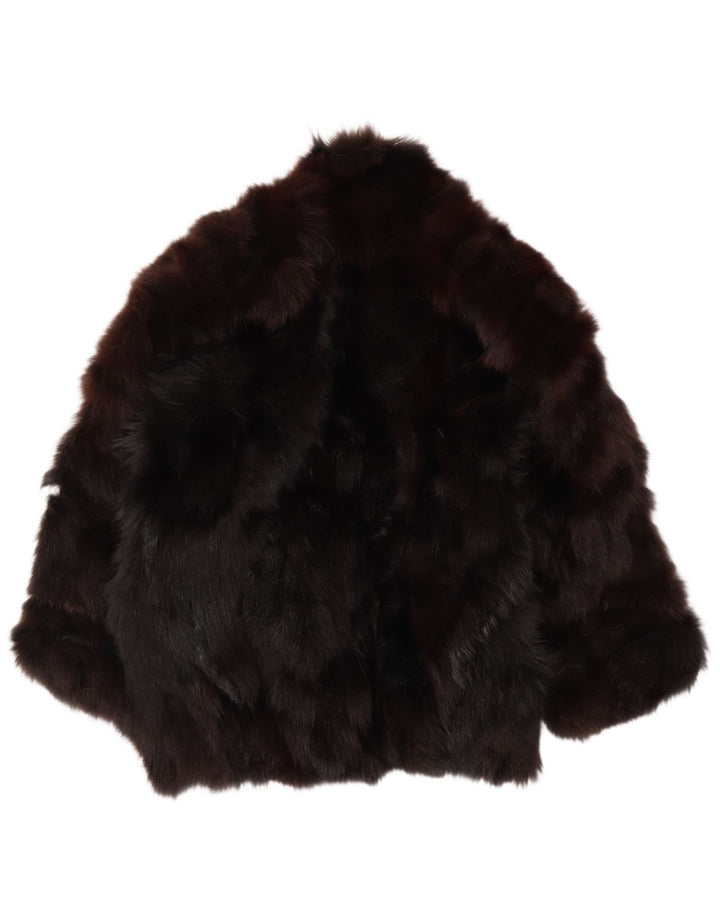 Vintage Womens Faux Fur Jacket EU 44 XL Brown