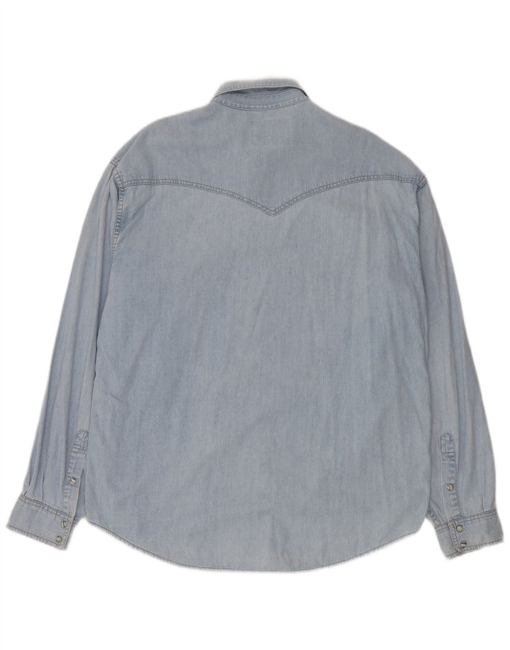 Wrangler Mens Denim Shirt XL Blue Cotton