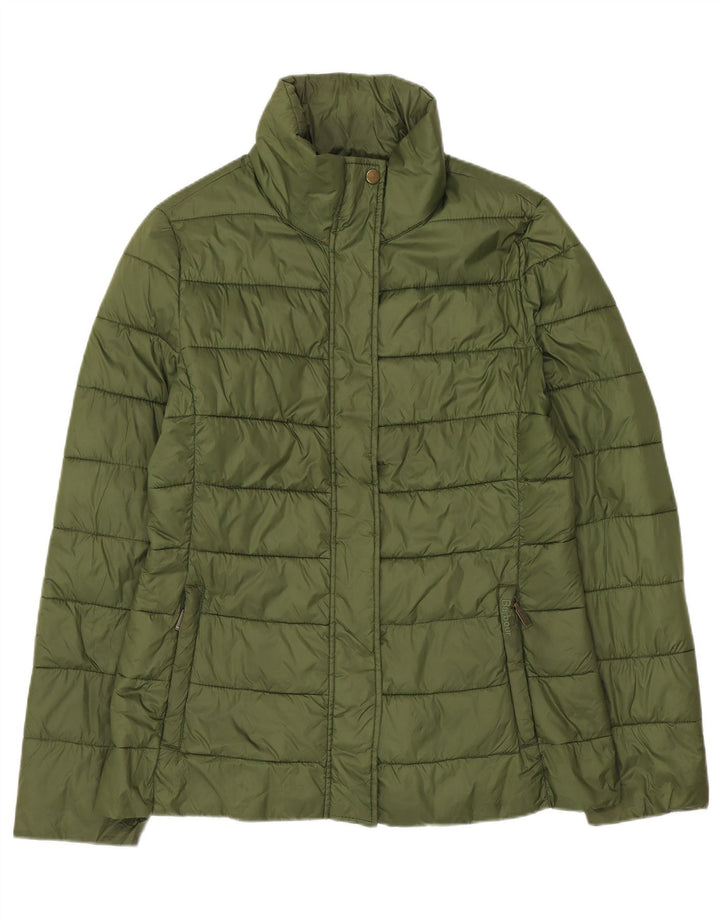 Barbour Womens Oversized Padded Jacket UK 10 Small Khaki Polyester