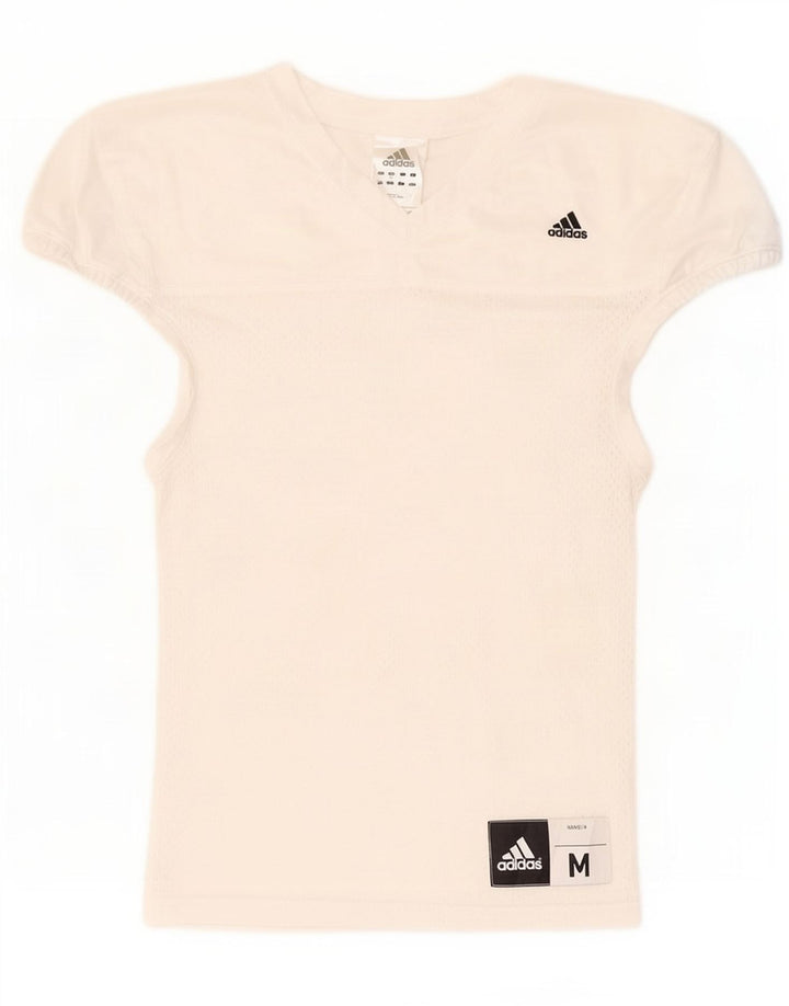 Adidas Womens Graphic T-Shirt Top UK 12 Medium White Polyester