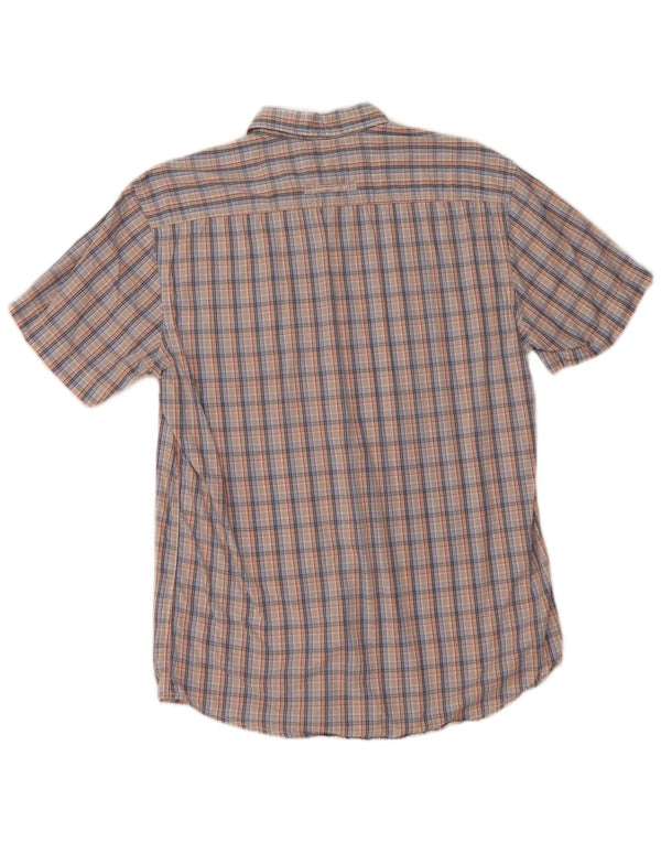 Camel Active Mens Short Sleeve Regular Fit Shirt Medium Blue Check Cotton