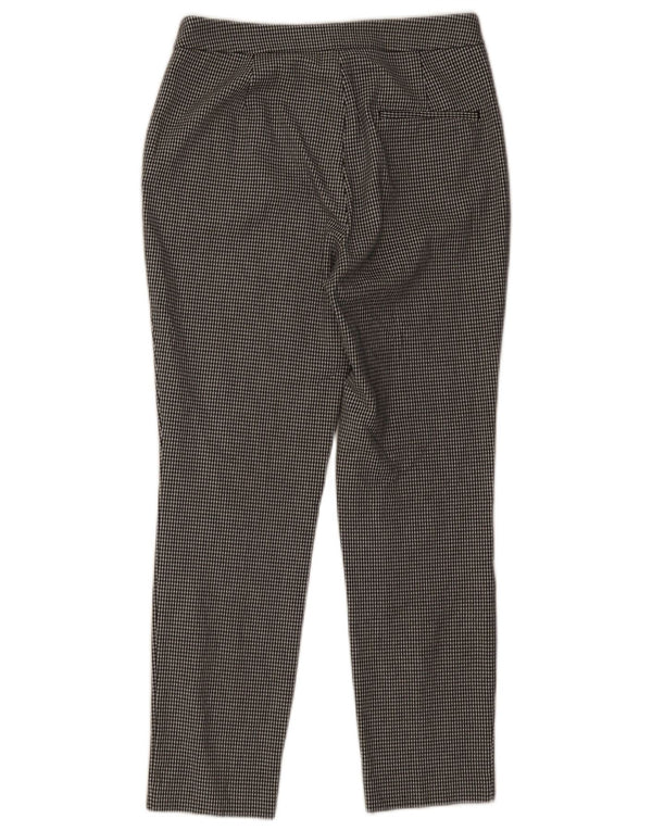 Zara Womens Slim Cropped Trousers Small W26 L26 Black Houndstooth