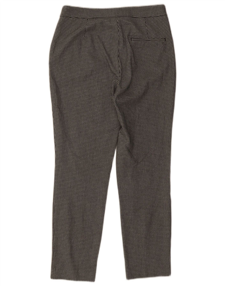 Zara Womens Slim Cropped Trousers Small W26 L26 Black Houndstooth