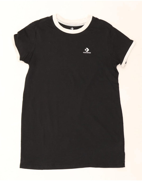 Converse Womens Oversized T-Shirt Dress UK 16 Large Black Cotton