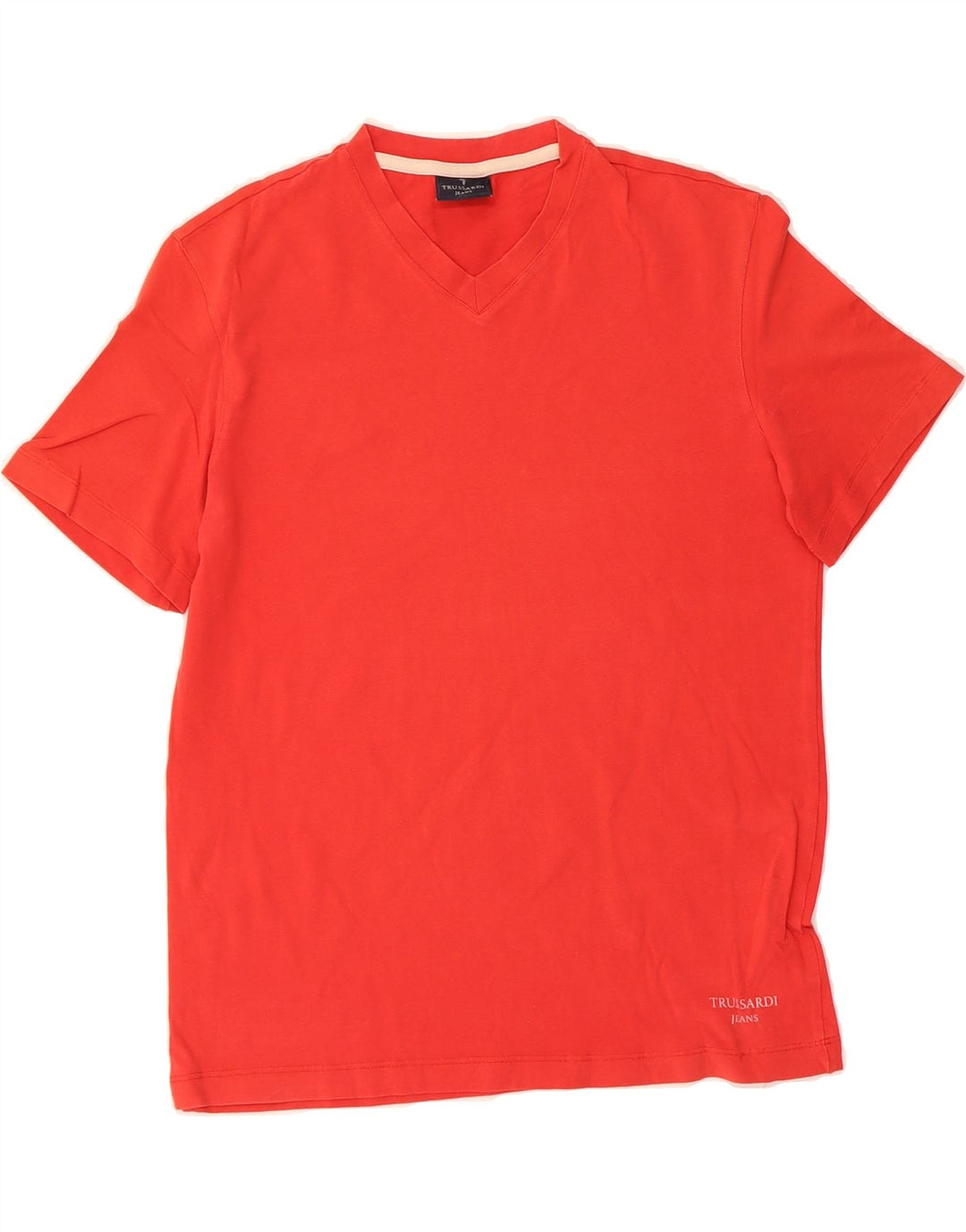 TRUSSARDI JEANS Mens T-Shirt Top Small Red Cotton Vintage Trussardi Jeans and Second-Hand Trussardi Jeans from Messina Hembry 