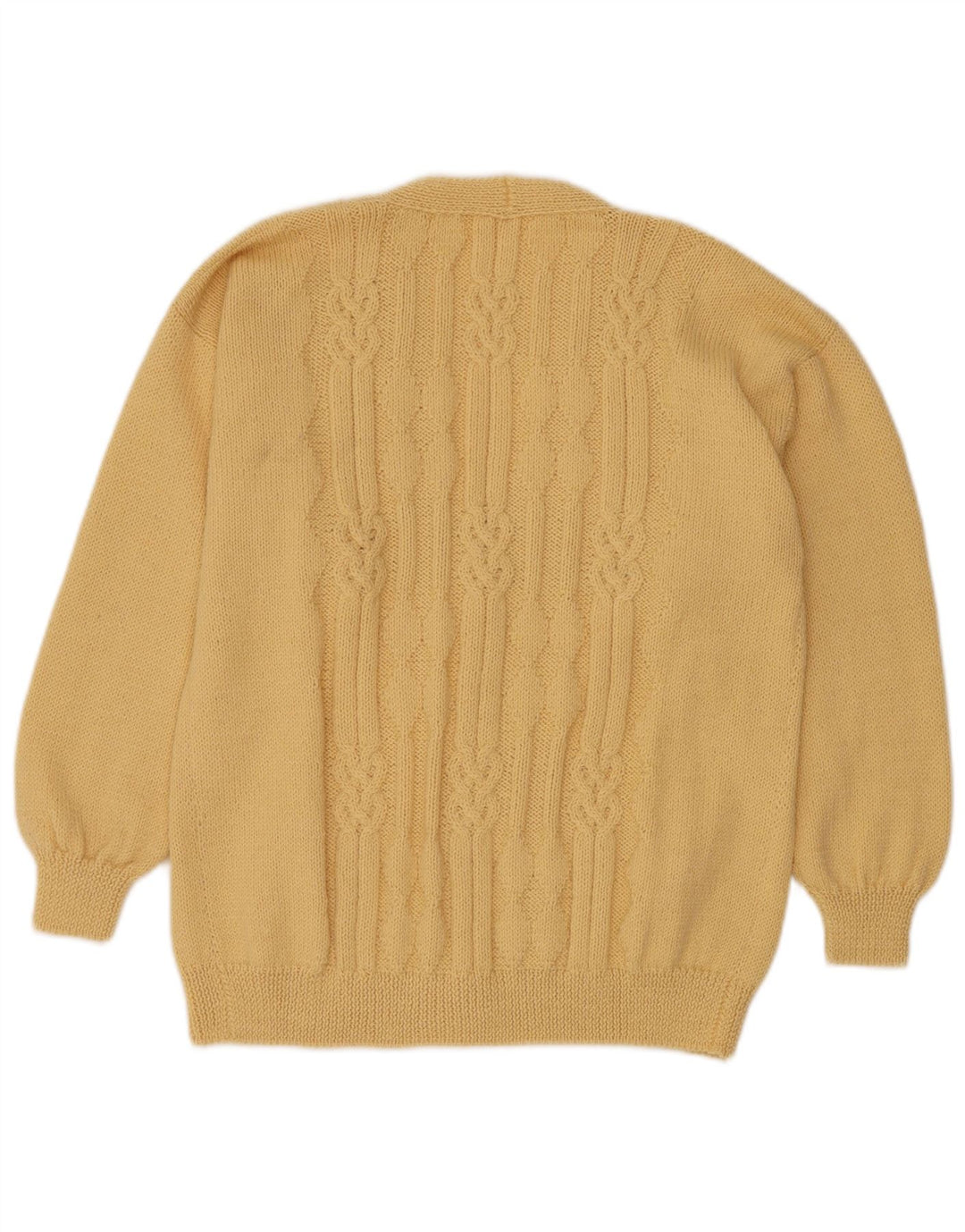 Vintage Womens Cardigan Sweater UK 16 Large Yellow