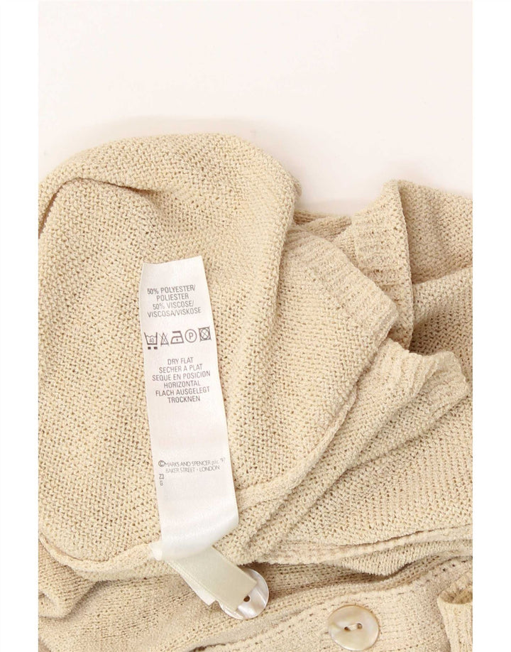 Marks & Spencer Womens St. Michael Cardigan Sweater UK 12 Medium Beige