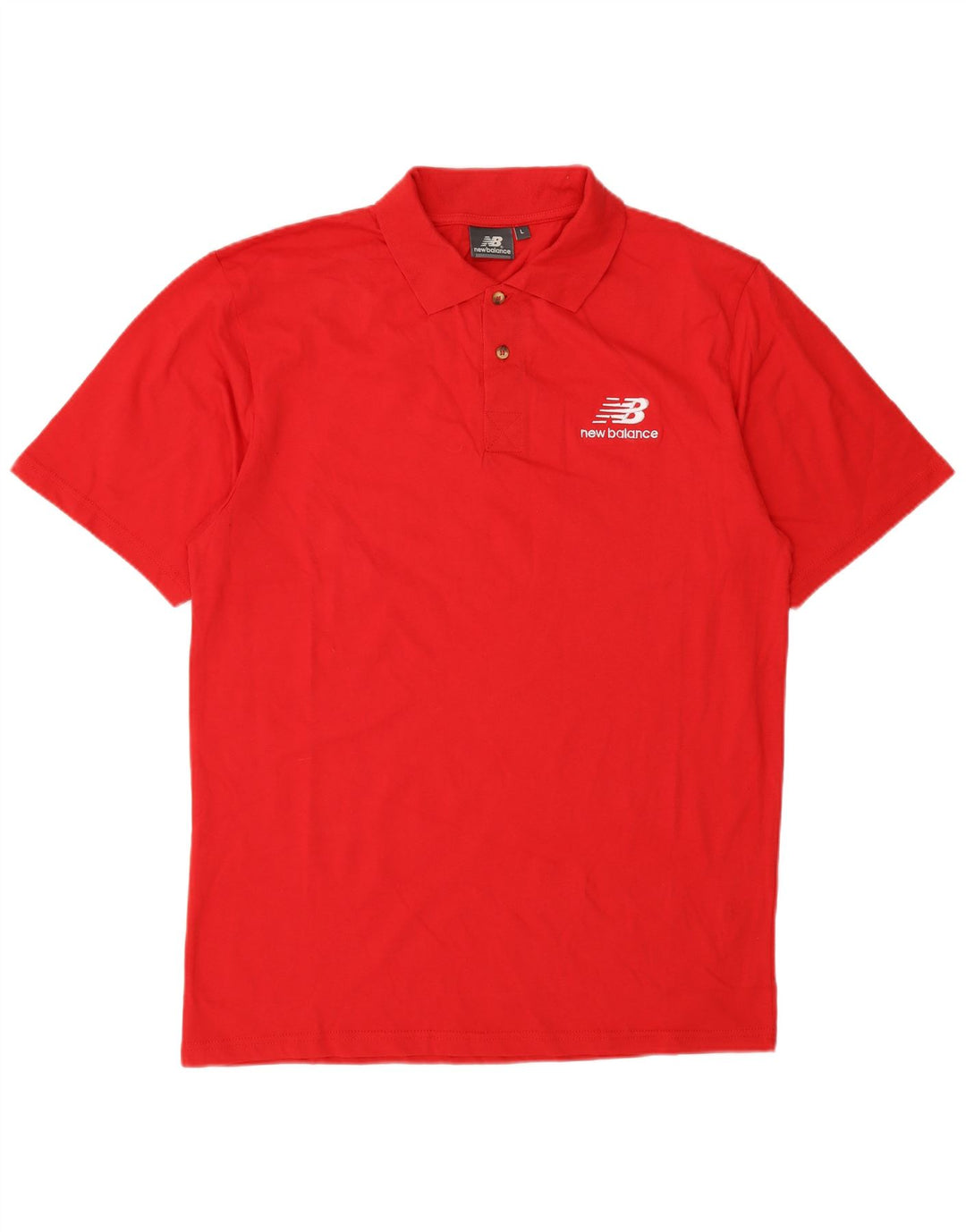 New Balance Mens Polo Shirt Large Red Cotton