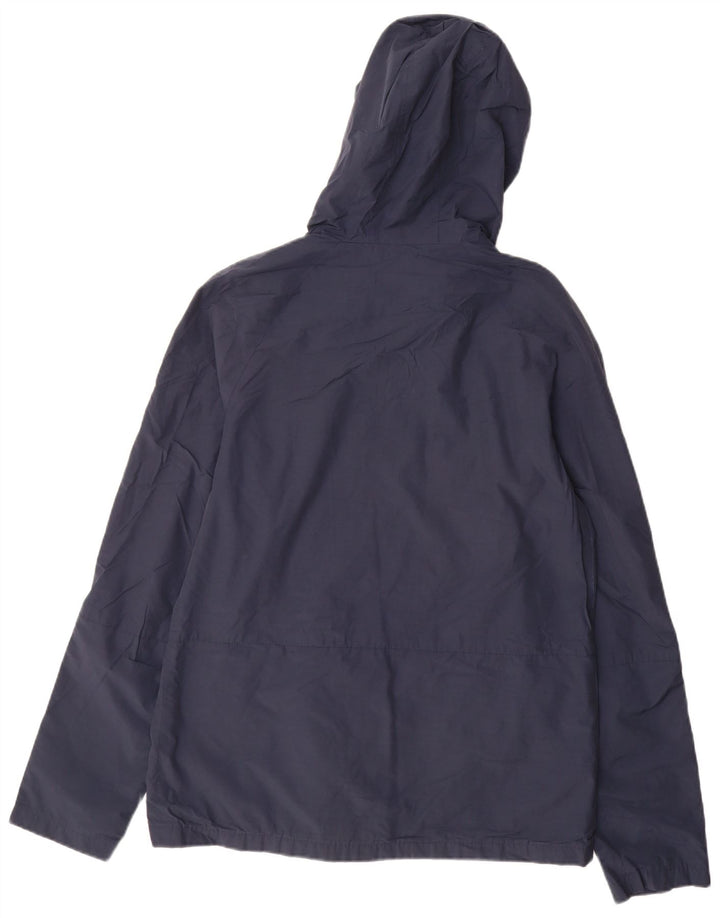 Jack Wills Mens Hooded Rain Jacket UK 40 Large Navy Blue Cotton