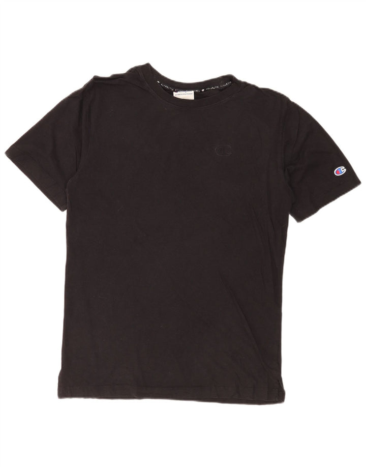 Champion Mens T-Shirt Top Small Black Cotton