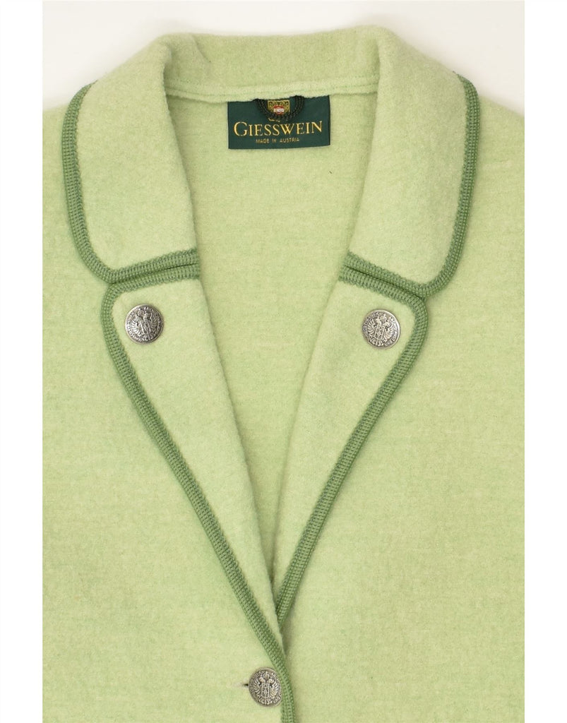 GIESSWEIN Womens Overcoat UK 12 Medium Green Virgin Wool | Vintage Giesswein | Thrift | Second-Hand Giesswein | Used Clothing | Messina Hembry 