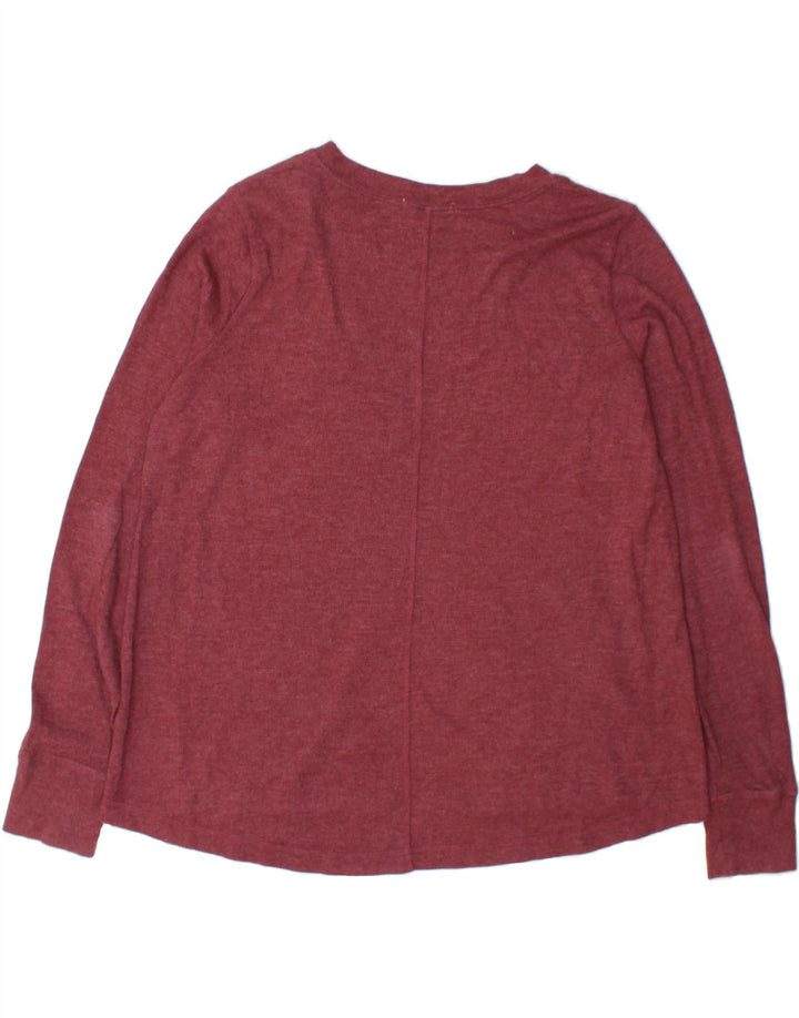 VANS Womens Top Long Sleeve UK 14 Medium Burgundy Vintage Vans and Second-Hand Vans from Messina Hembry 