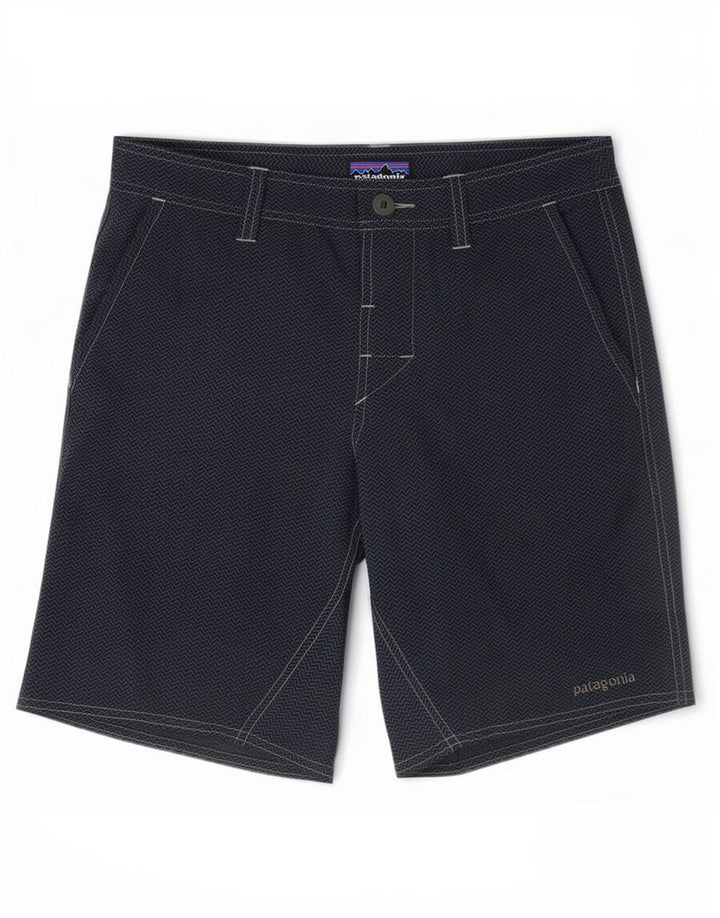 Patagonia Mens Chino Shorts W30 Medium Navy Blue Chevron Polyester