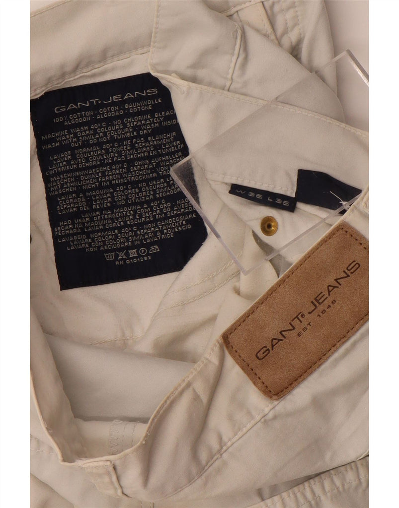 GANT Mens Straight Casual Trousers W36 L36 Off White Cotton Vintage Gant and Second-Hand Gant from Messina Hembry 