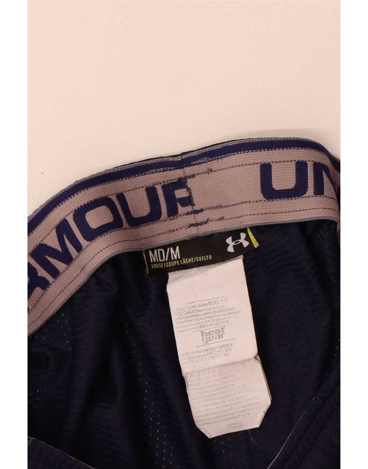 Under Armour Mens Heat Gear Sport Shorts Medium  Navy Blue Polyester