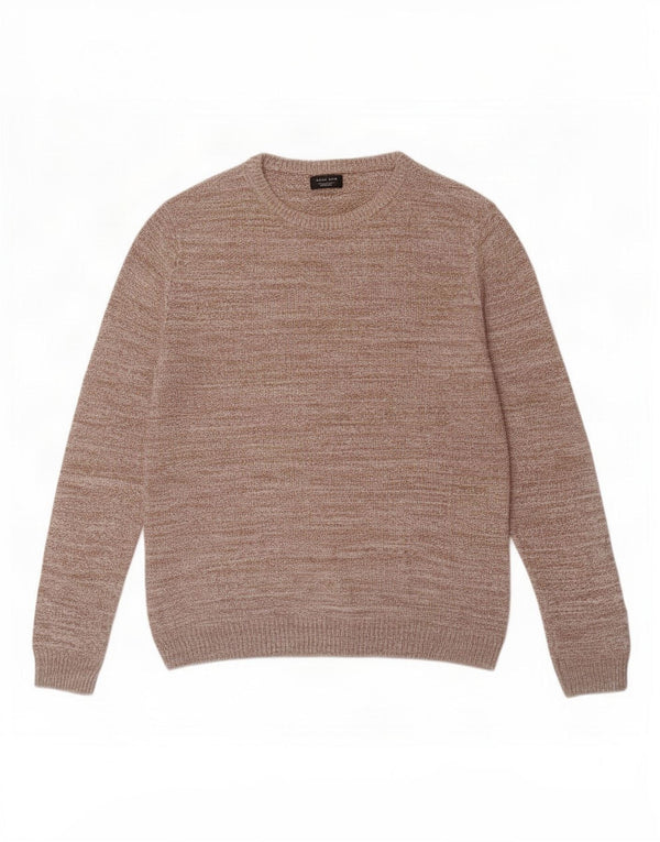 Zara Mens Crew Neck Jumper Sweater Large Beige