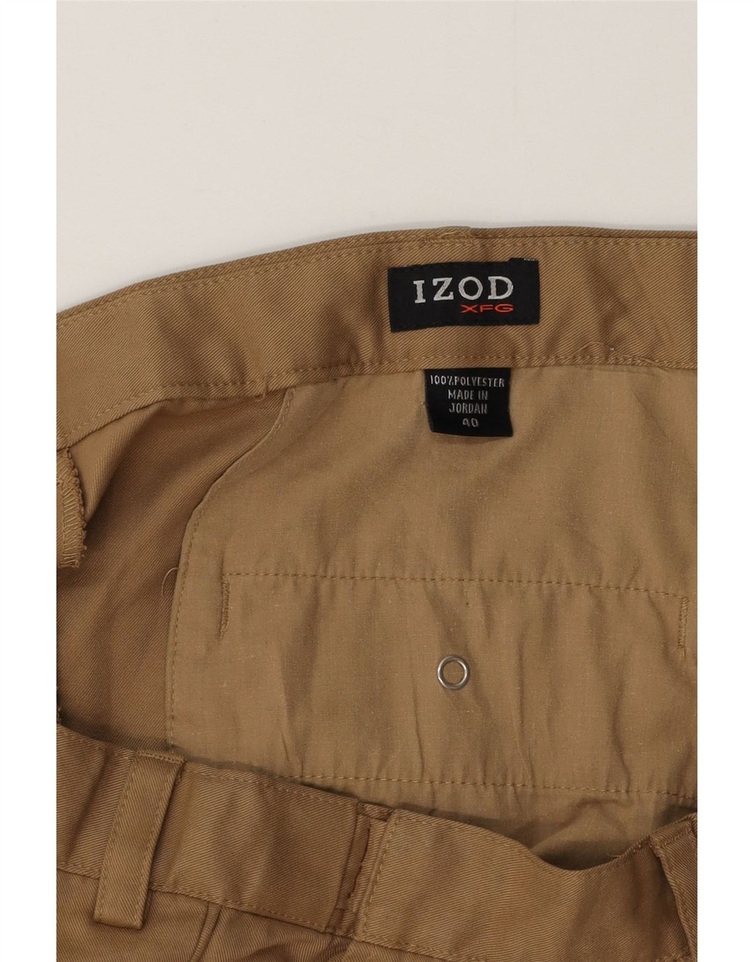 IZOD Mens Pegged Chino Shorts W40 XL Beige Polyester
