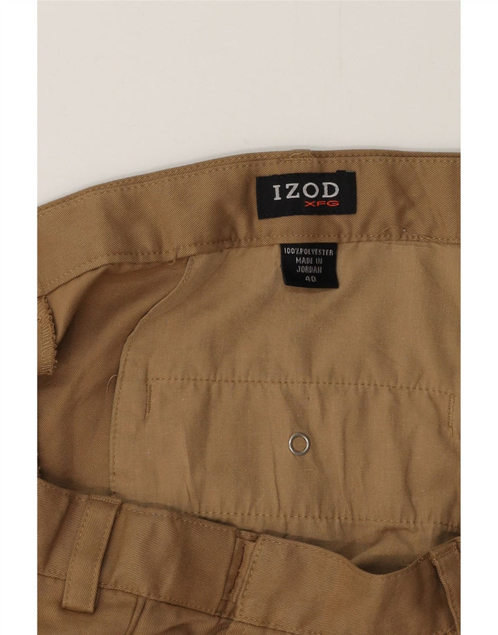 IZOD Mens Pegged Chino Shorts W40 XL Beige Polyester