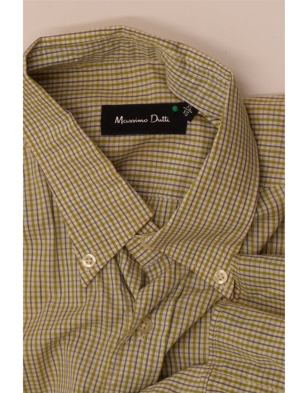 Massimo Dutti Mens Shirt XL Green Check