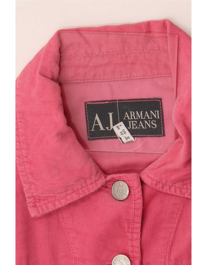 Armani Jeans Womens Corduroy Jacket UK 12 Medium Pink