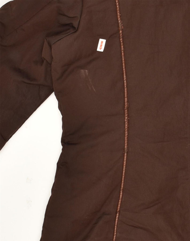 TRUSSARDI Womens Padded Coat IT 42 Medium Brown Polyester | Vintage Trussardi | Thrift | Second-Hand Trussardi | Used Clothing | Messina Hembry 