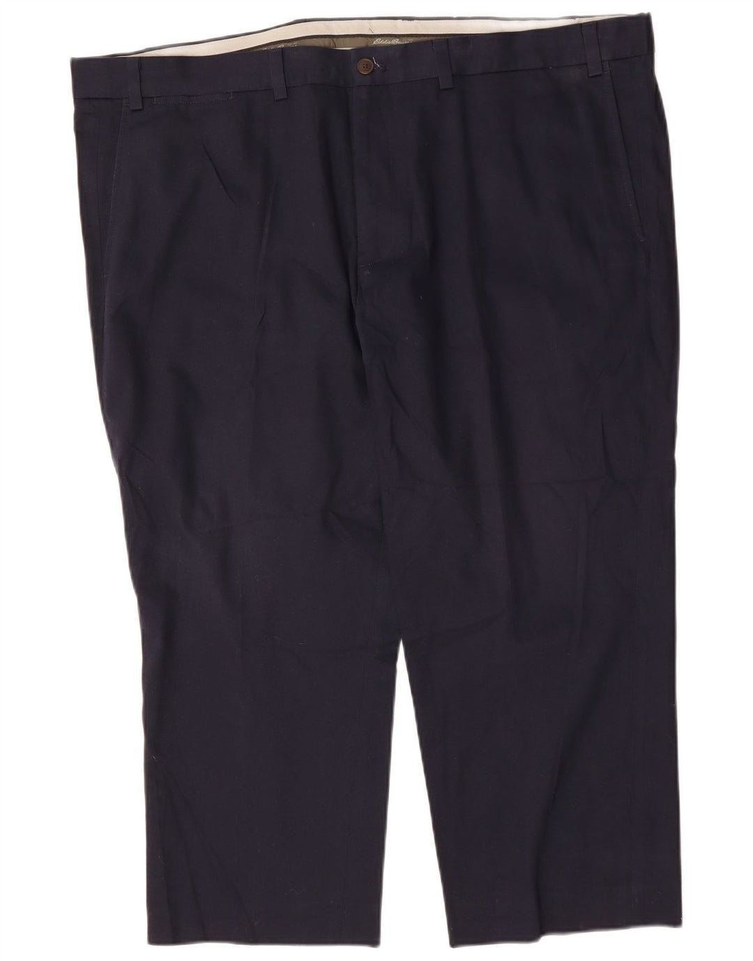 EDDIE BAUER Mens Cropped Trousers W44 L26 Navy Blue Cotton
