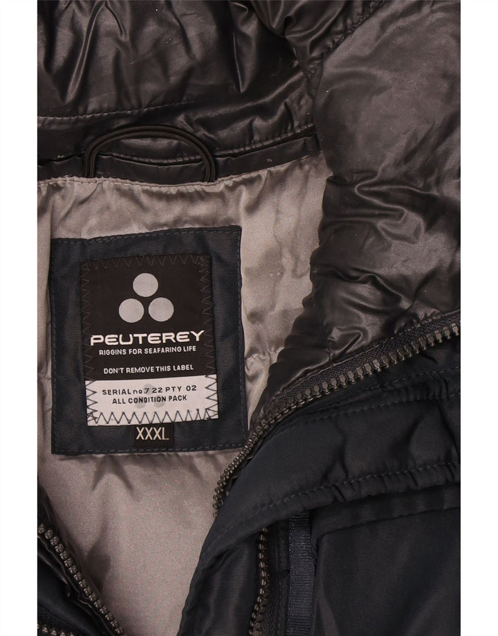 PEUTEREY Womens Padded Jacket UK 22 3XL Navy Blue Polyethylene