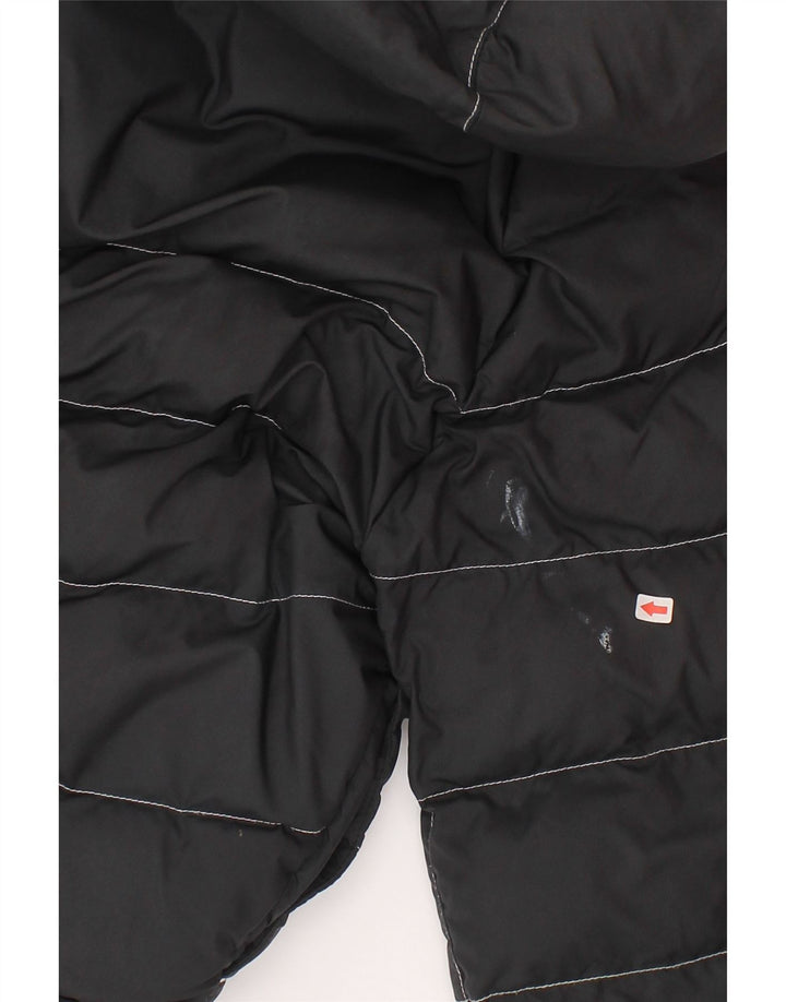 Nike Girls Hooded Padded Jacket 8-9 Years Small Black Polyester
